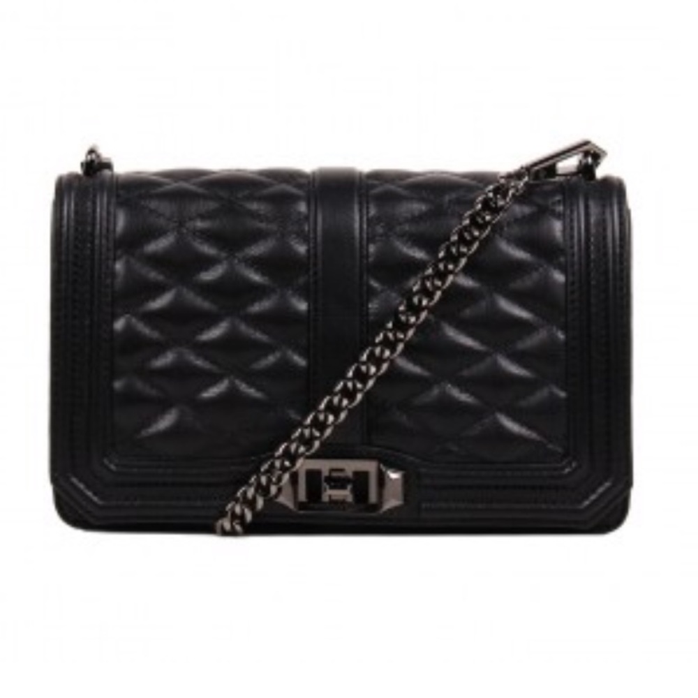 NWT -Rebecca Minkoff Love Crossbody Black/Gunmetal
